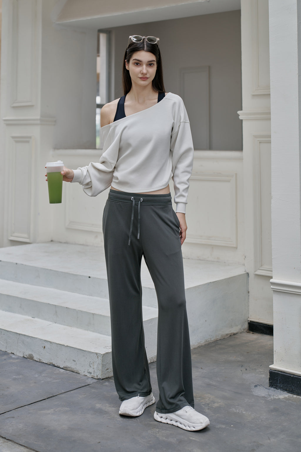 FlowVibe Long-Sleeve Crop Pullover - LHY004