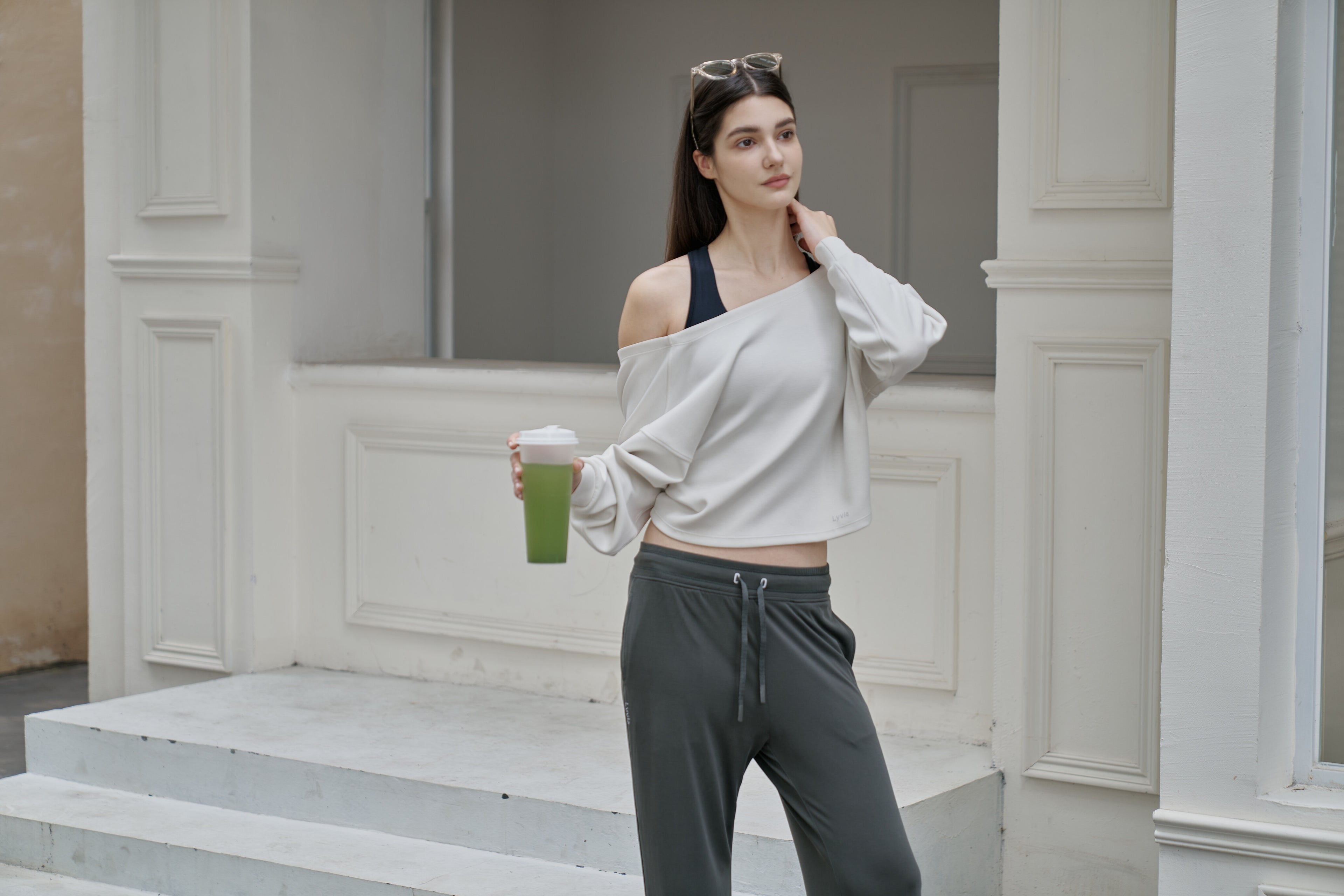 FlowVibe Long-Sleeve Crop Pullover - LHY004