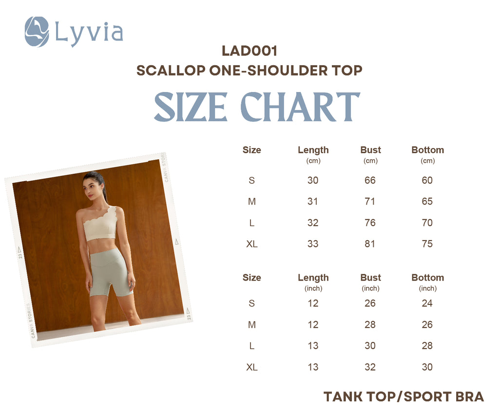 Scallop One-Shoulder Yoga Bra – Bold Premium Design LAD001