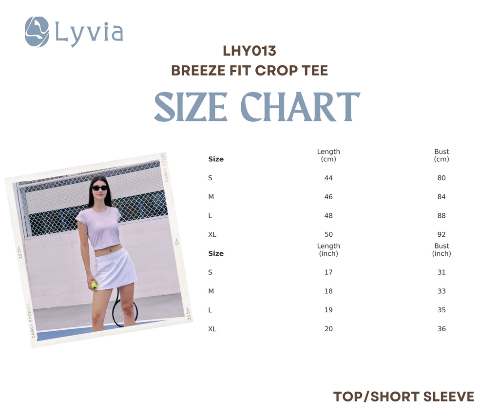 BreezeFit Crop Tee - LHY013
