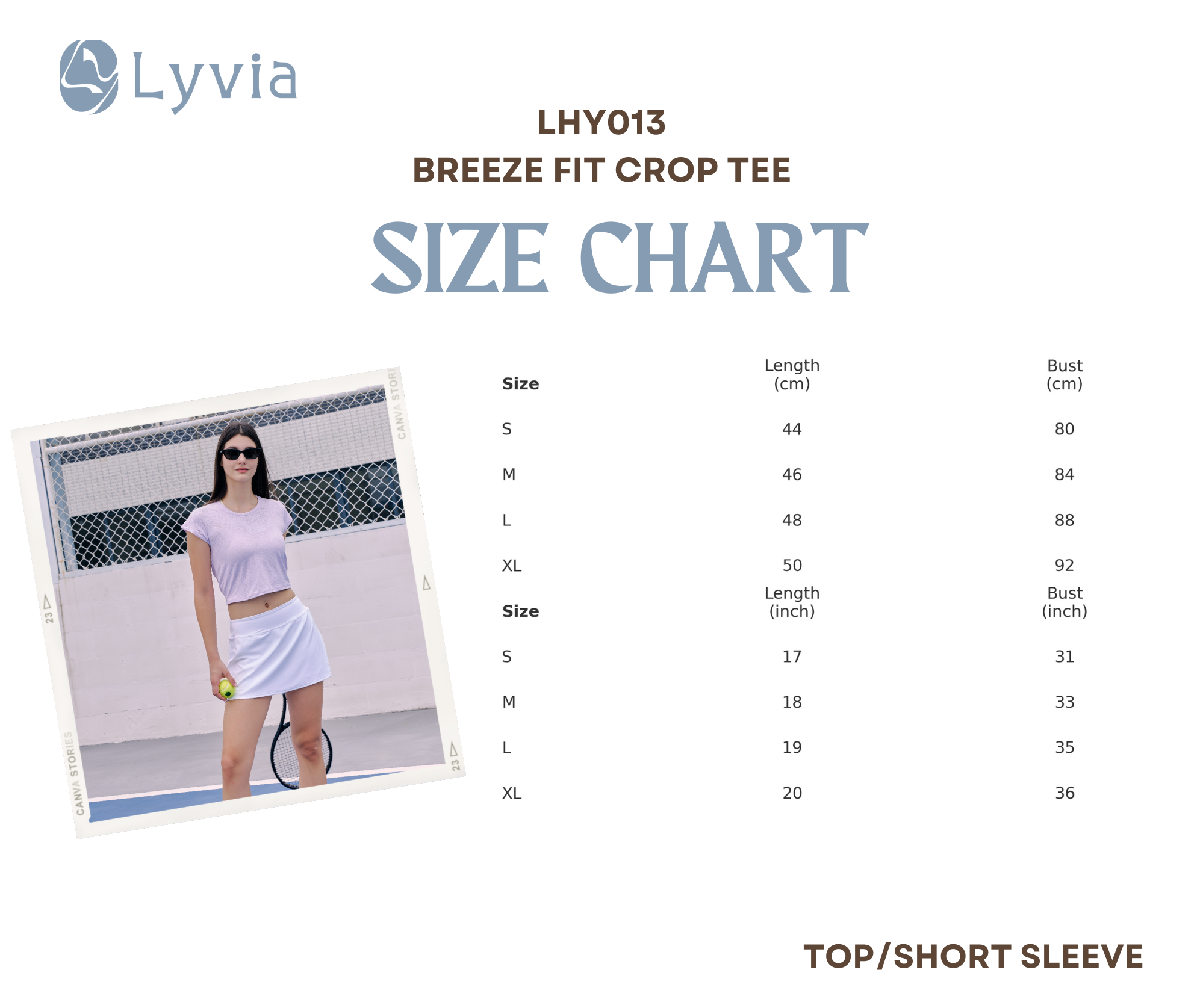 BreezeFit Crop Tee - LHY013